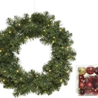 Kaemingk Tannenkranz künstlich beleuchtet 50 Lichter warmweiß