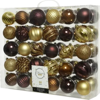 Kaemingk Weihnachtskugel aus Kunststoff - 60 Stück