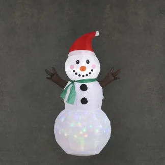 Luca Lighting Aufblasbarer Schneemann mit Beleuchtung für Außen LED weiß