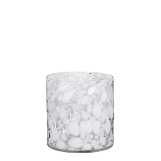 Mica Vase Cammy Zylinder Glas weiß 14 x 14 cm