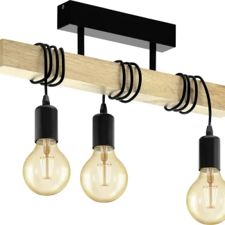 Eglo Deckenleuchte Townshend schwarz-braun 55 x 10,5 cm E27, max. 60 W