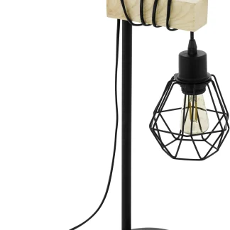 Eglo Tischleuchte Townshend 5 schwarz-braun 50 x 15,5 cm E27