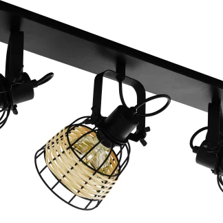 Eglo 3er Spot Anwick 1 natur 67 x 14 cm E27, max. 60 W