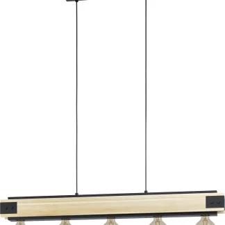 Eglo Pendelleuchte Layham schwarz-braun 96 x 8,5 cm E27