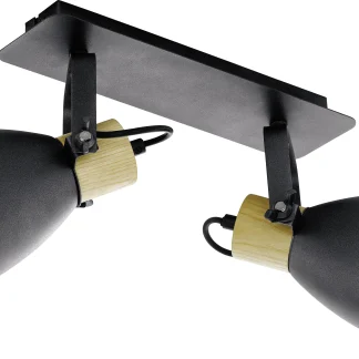 Eglo 2er Spot Coswarth schwarz-creme-braun 48 x 14 cm E27