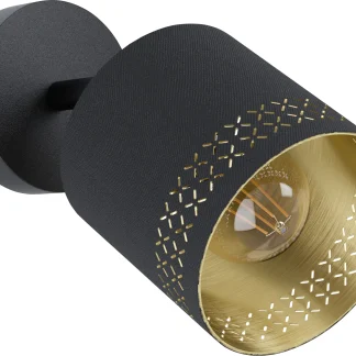 Eglo 1er Spot Esteperra schwarz-gold 24 x 12 cm E27
