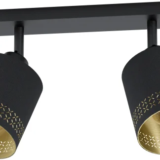 Eglo 2er Spot Esteperra schwarz-gold 33,5 x 9 cm E27