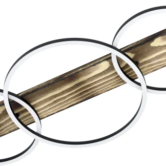 Eglo LED Deckenleuchte Boyal schwarz-braun-rustikal 101 x 40 cm warmweiß