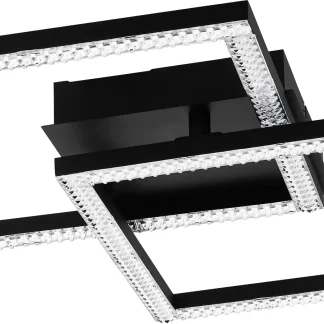 Eglo LED Deckenleuchte Lejias schwarz 45 x 45 cm warmweiß