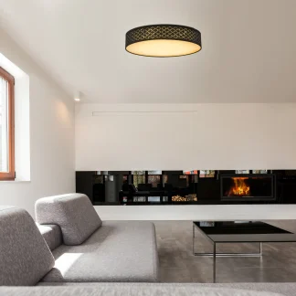 Globo Deckenleuchte Clarke schwarz-gold Ø 60 x 12 cm E27, max. 40 W