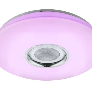 Globo LED Deckenleuchte weiß, sparcle Dekor, Lautsprecher, Farbwechsler