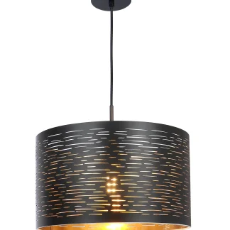 Globo Hängeleuchte Tunno schwarz-gold Ø 38 cm E27, max. 40 W