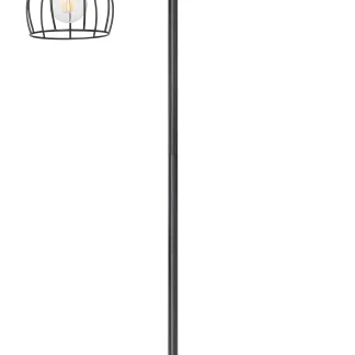 Globo Stehleuchte Mina schwarz-holz 168 x 47 cm E27, max. 40 W
