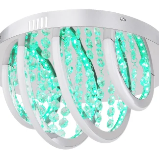 Globo LED Deckenleuchte Gert chrom Ø 35 cm warmweiß, dimmbar