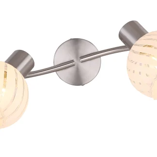 Globo 4er Spot Willy nickel-matt-weiß 80 x 19 cm E27, max. 40 W