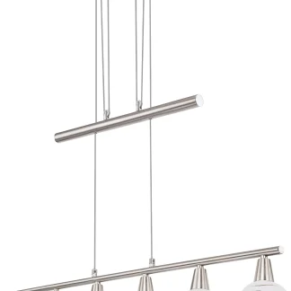 Globo 6er Hängeleuchte Olli nickel-matt 90 x 9,8 cm E14 mit Leuchtmittel