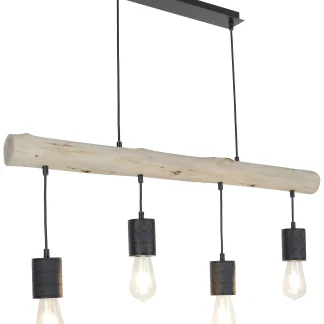 Globo 4er Hängeleuchte Hermine schwarz 90 x 7 cm E27, max. 60 W