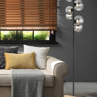 Globo Stehleuchte Riha schwarz 155 x 28,5 cm 6 x G9 LED, 3 W