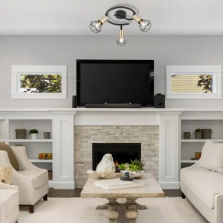 Globo 3er Spot Xara l schwarz-messing Ø 23 cm E14, max.40 W