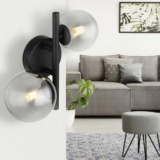 Globo 2er Wandleuchte Riha schwarz 25 x 24 cm 2 x G9 LED, 3 W