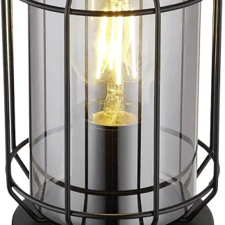 Globo Tischleuchte Kammi schwarz 20 x 13,1 cm E27, max. 60 W, dimmbar