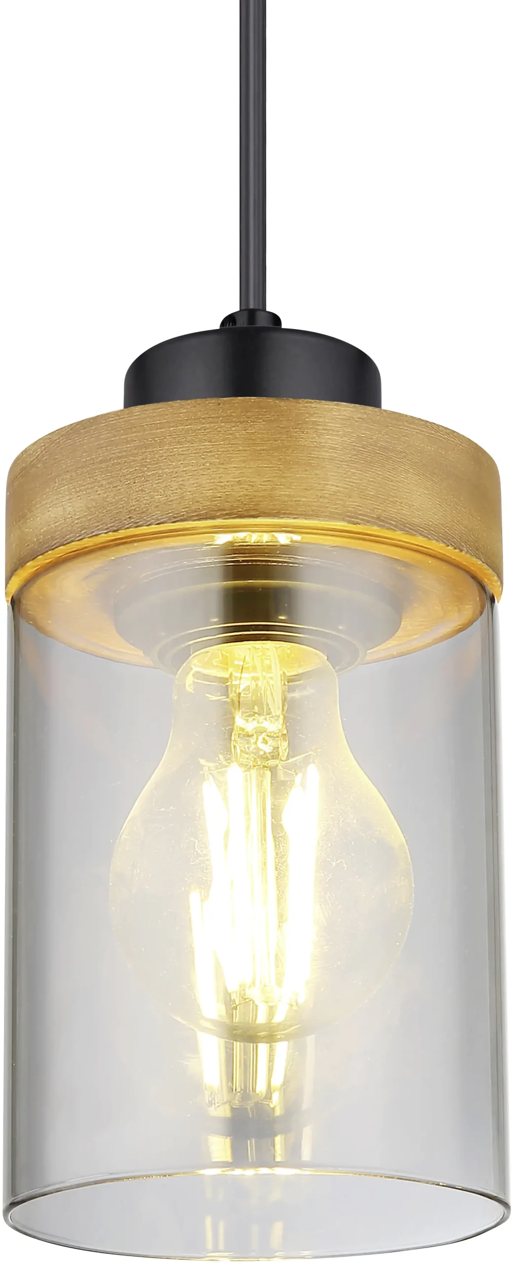 Globo Hängeleuchte Finca schwarz-braun Ø 10 cm E27, max. 40 W
