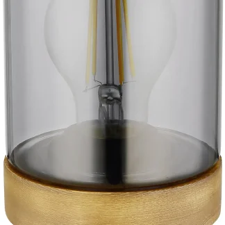 Globo Tischleuchte Finca schwarz-braun 20,5 x 10 cm E27, max. 40 W