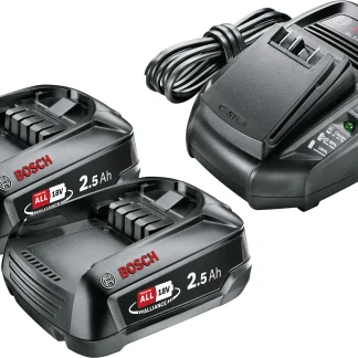 Bosch Akku-Starter-Set 18 V 2,5 Ah mit 2 Akkus & Ladegerät