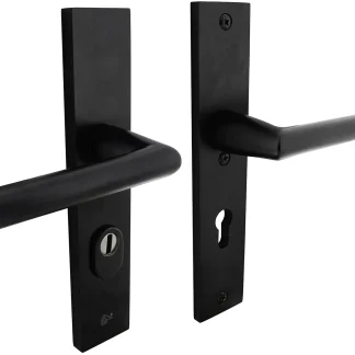 Intersteel SKG3 Sicherheitsbeschlag Drücker/Drücker Alu schwarz eckig