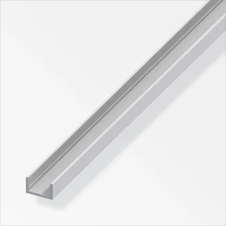 alfer U-Profil 1 m, 10 x 19.5 x 1.5 mm Aluminium eloxiert silber