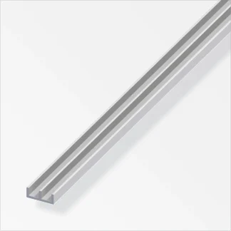 alfer Führungsschienen-Profil, unten 1 m, 6 x 6 x 1.3 mm Alu silber