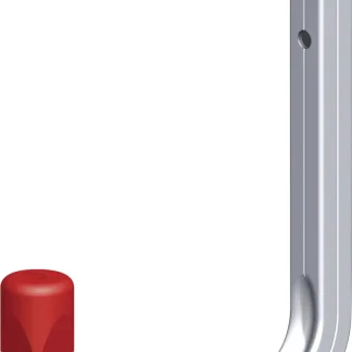 alfer Wandhaken 80 mm 80 x 120 mm Aluminium roh Kappe rot