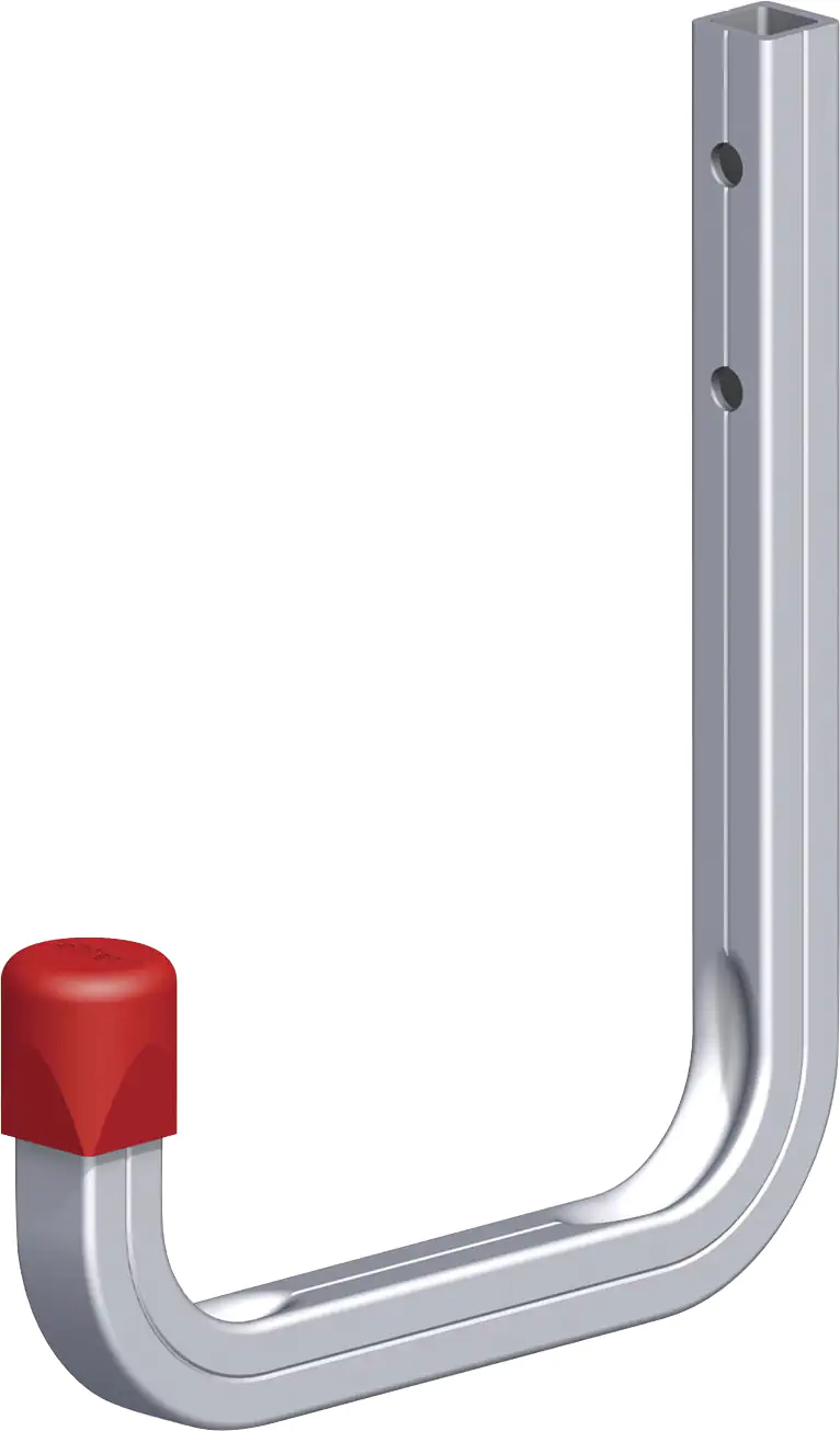 alfer Wandhaken 115 mm 115 x 140 mm Aluminium roh Kappe rot