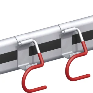 coaxis Gerätehalter mit coaxis®-Profil, 1000 mm Aluminium rot gummiert