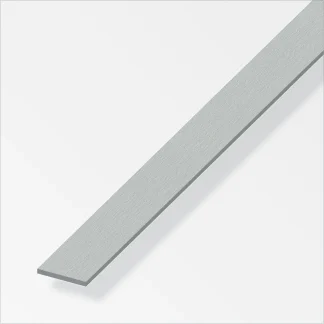 alfer Flachprofil Aluminium eloxiert gebürstet Edelstahl-Optik