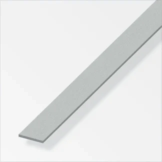 alfer Flachprofil Aluminium eloxiert gebürstet Edelstahl-Optik