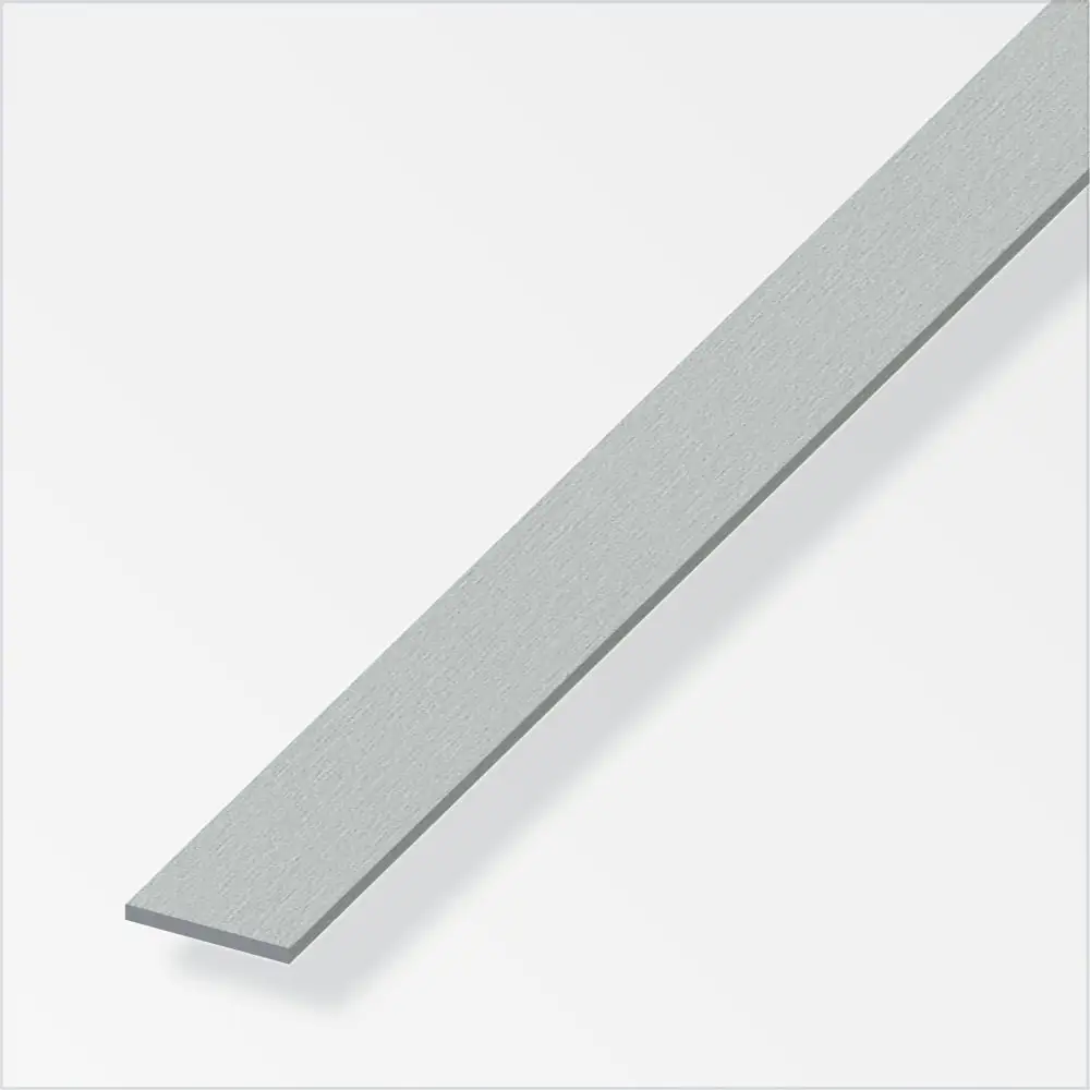alfer Flachprofil Aluminium eloxiert gebürstet Edelstahl-Optik
