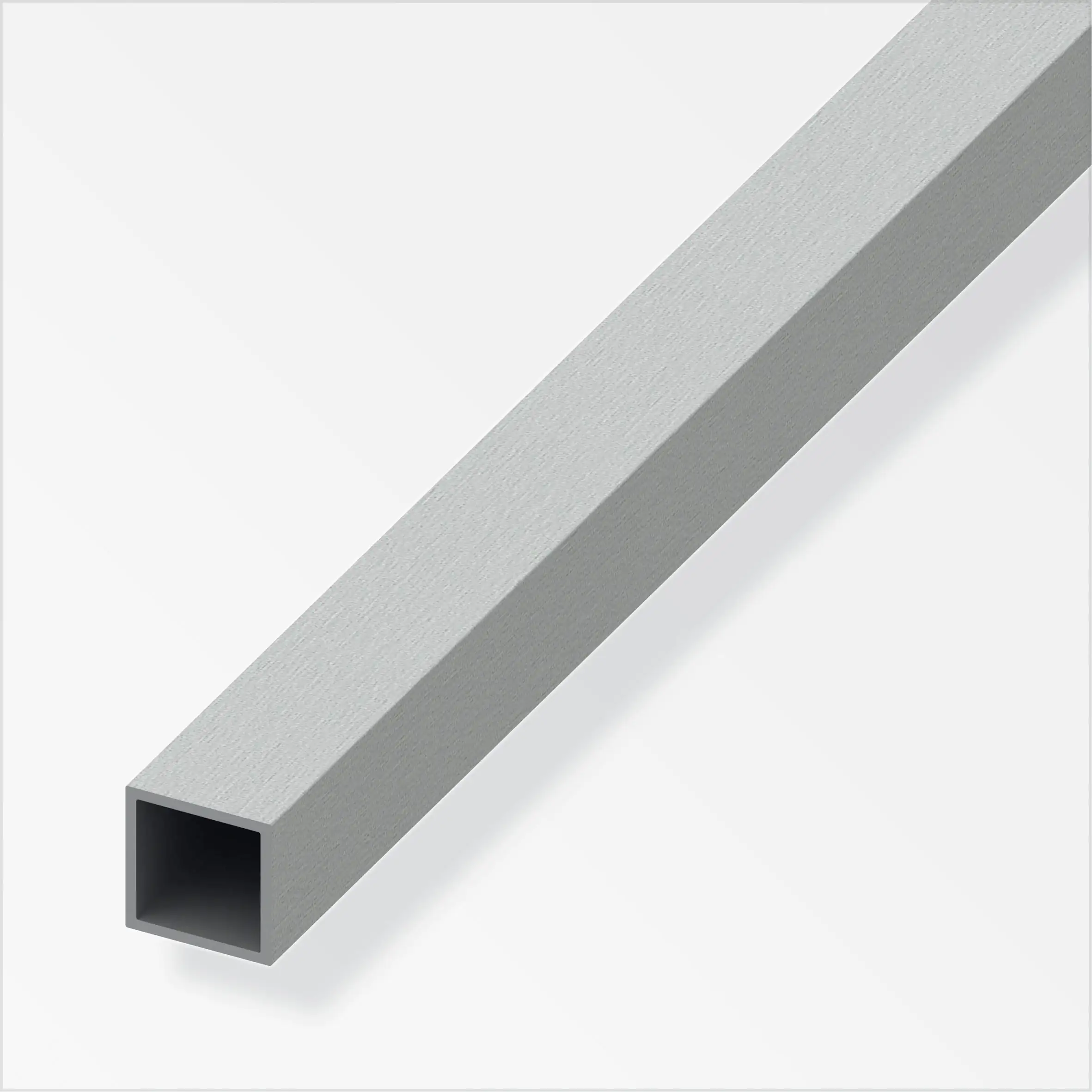 alfer Vierkantrohr 1 m, 20 x 20 x 1 mm Alu eloxiert gebürstet edelstahl