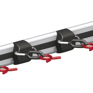coaxis®-Set, Schiene mit Gerätehaltern 1000 mm Aluminium roh rot gummiert