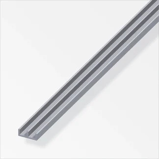 alfer Führungsschienen-Profil, unten 2 m, 6 x 6 x 1.3 mm Alu roh blank