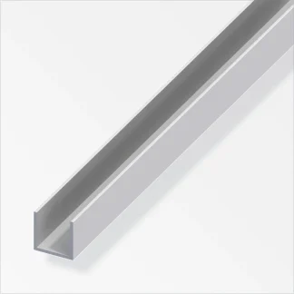 alfer U-Profil 2 m, 20 x 20 x 1.5 mm Aluminium eloxiert silber