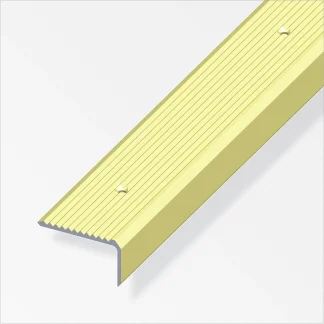 alfer Treppenprofil 2 m, 41 x 23 mm Aluminium eloxiert messing