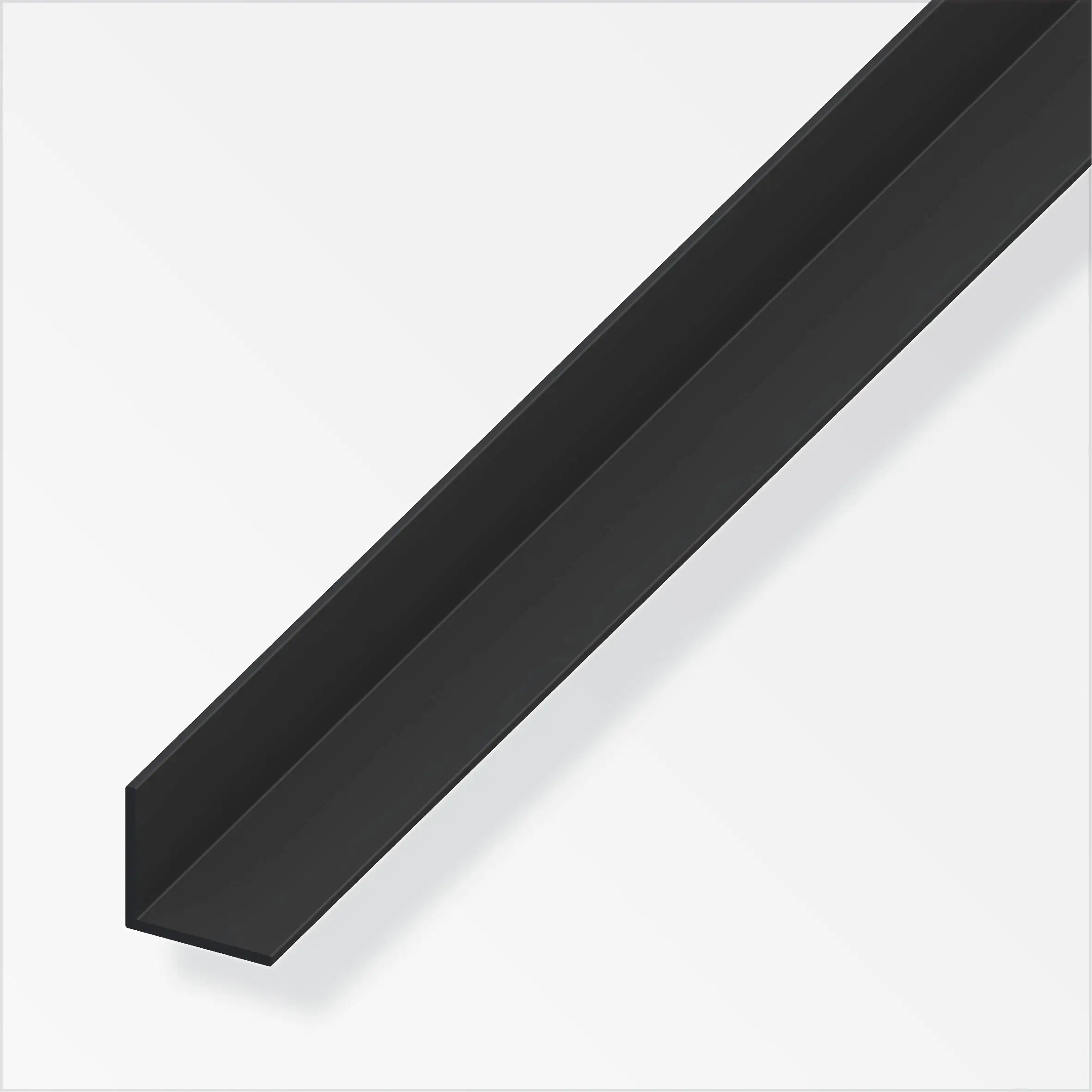 alfer Winkel 1 m, 10 x 10 mm PVC (Kunststoff) glatt schwarz