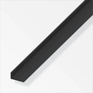 alfer Winkel 1 m, 40 x 10 mm PVC (Kunststoff) glatt schwarz