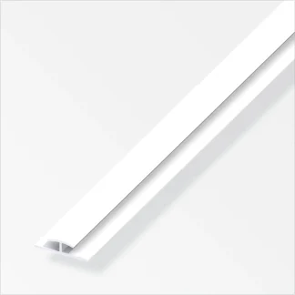 alfer Einfass-Profil, zweiseitig 1 m, 4 x 25 x 1 mm Kunststoff glatt weiss