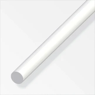 alfer Rundstange PVC glatt weiß