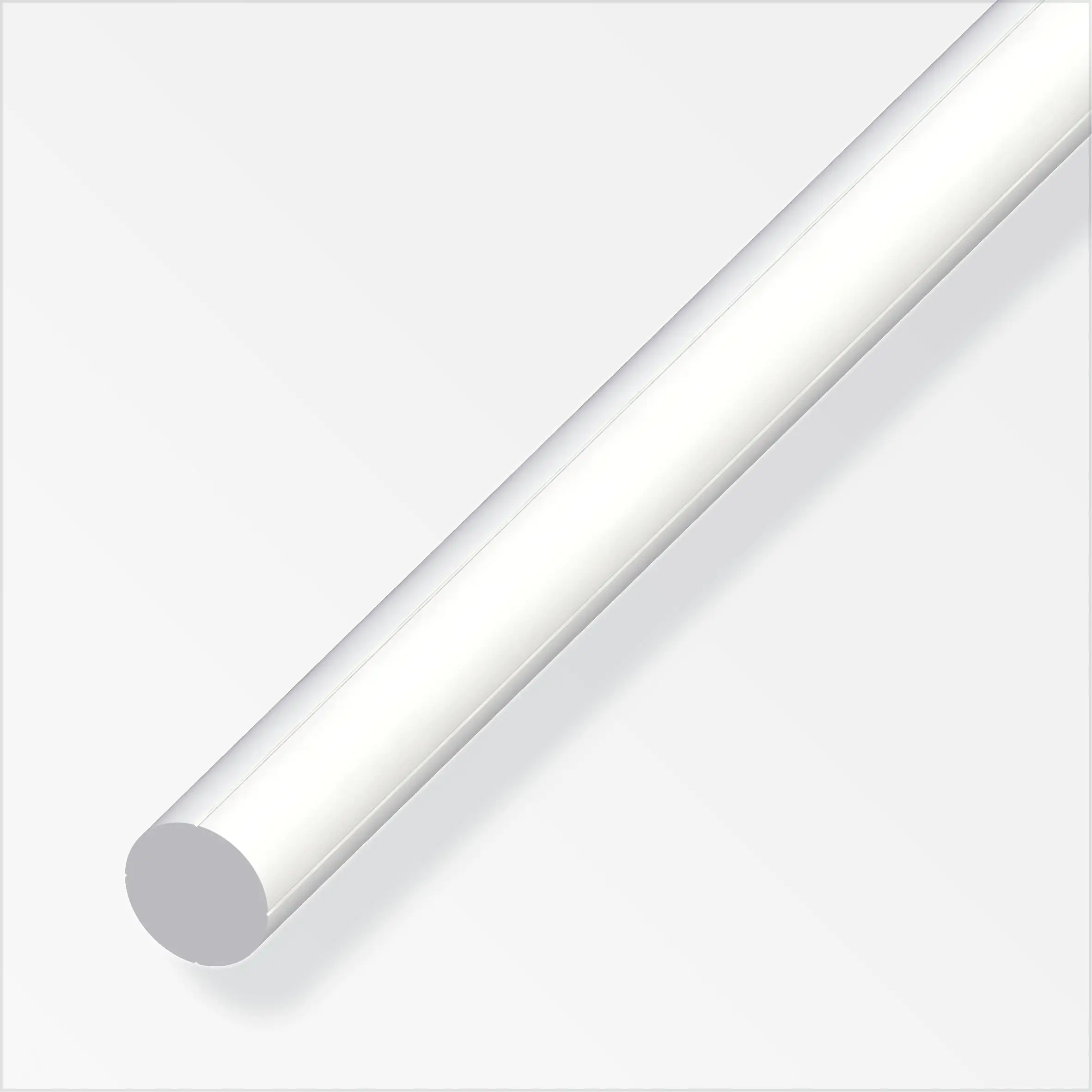 alfer Rundstange PVC glatt weiß