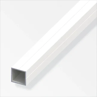 alfer Quadratrohr 1 m, 11.5 x 1.5 mm Aluminium beschichtet weiss