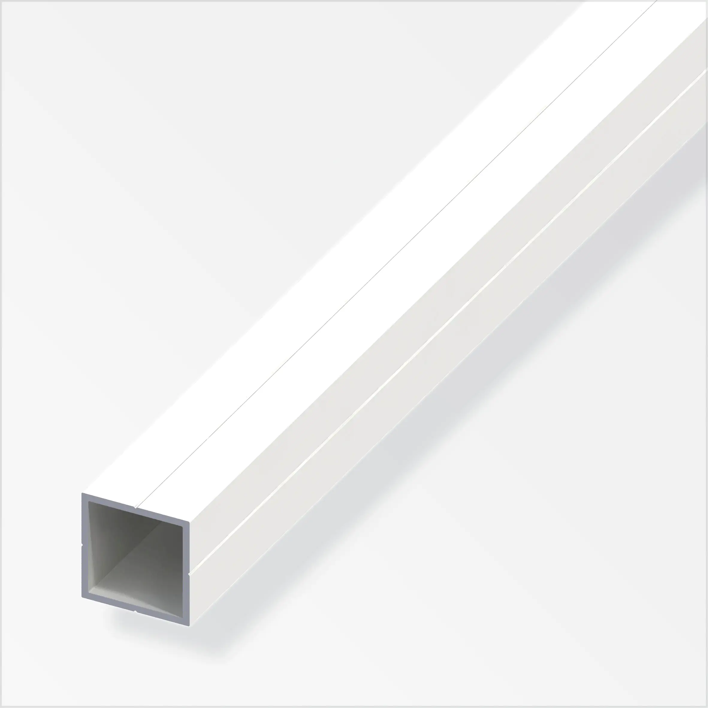alfer Quadratrohr 1 m, 23.5 x 1.5 mm Aluminium beschichtet weiss