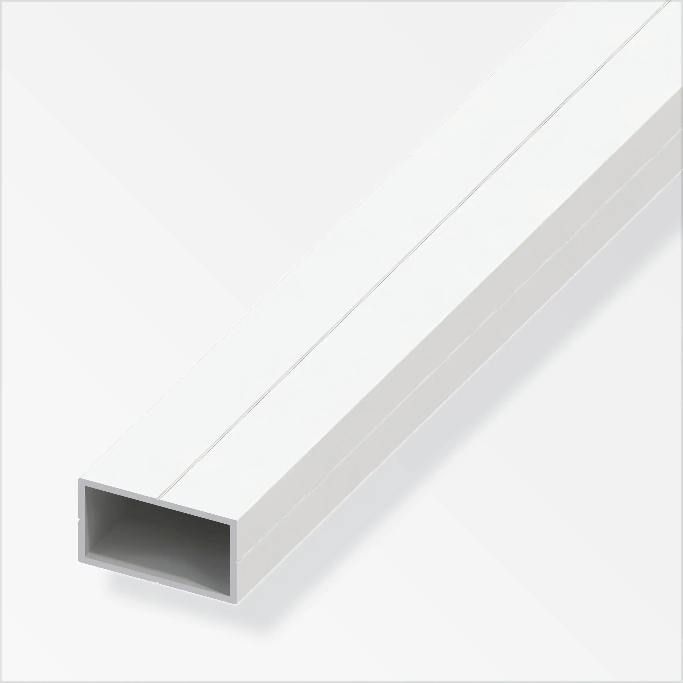alfer Rechteckrohr 1 m, 19.5 x 35.5 x 1.5 mm PVC (Kunststoff) glatt weiss